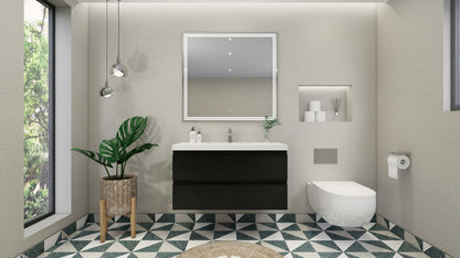 Bohemia Lina 42" Wall Mounted Bathroom Vanity with Reinforced Acrylic Integrated Sink Top