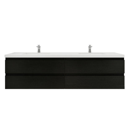 Bohemia Lina 84" Wall Mounted Bathroom Vanity with Reinforced Acrylic Integrated Sink Top