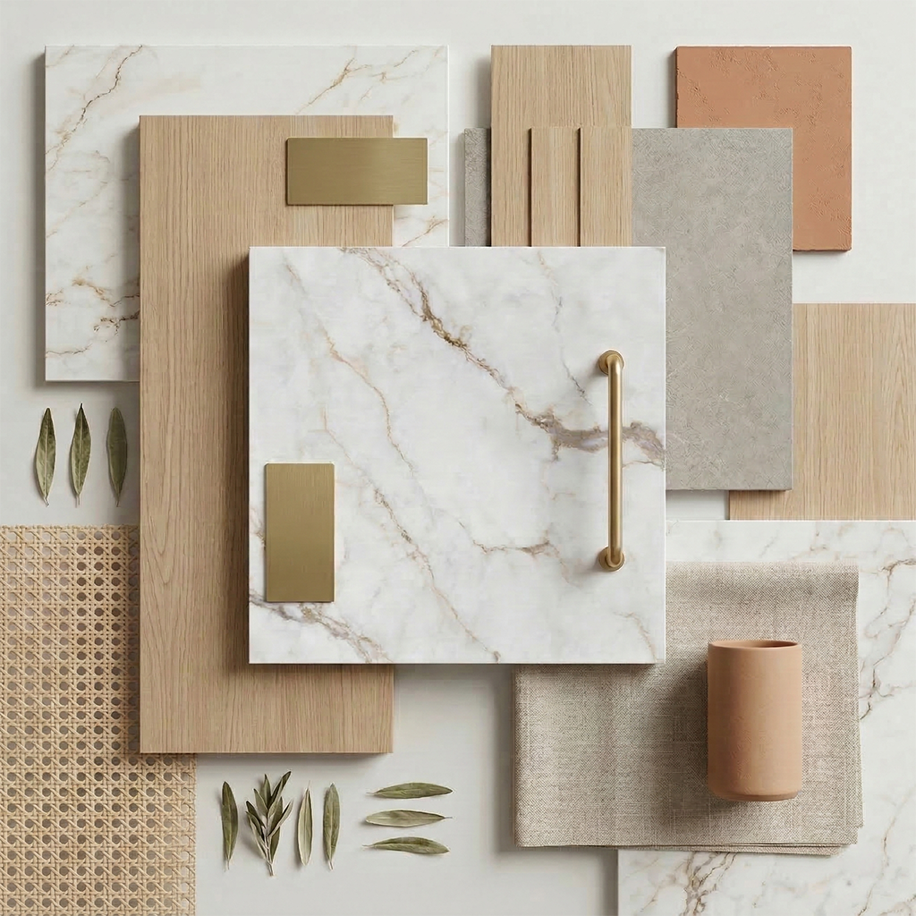 Rosata Fiora Printed Surface Quartz Slab