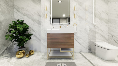 Bethany 30" Freestanding Bathroom Vanity with Reinforced Acrylic Integrated Sink Top