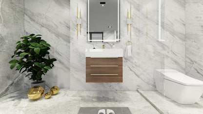 Bethany 24" Wall Mounted Bathroom Vanity with Reinforced Acrylic Integrated Sink Top