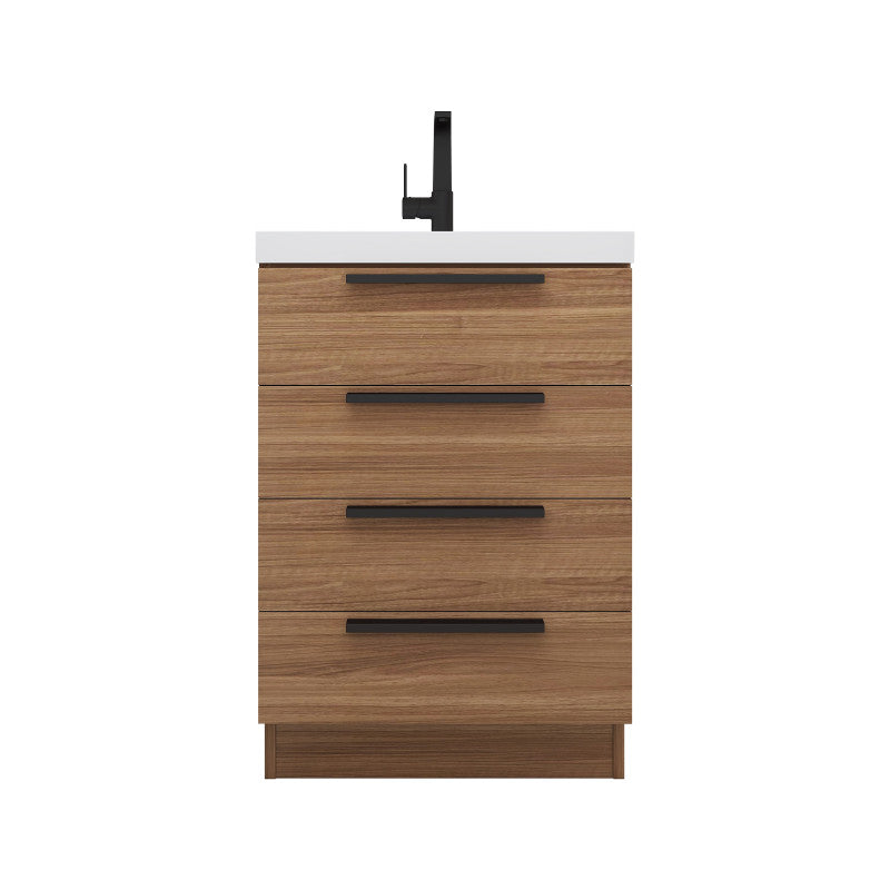 Carla 24" Freestanding Bathroom Vanity with Reinforced Acrylic Integrated Sink Top