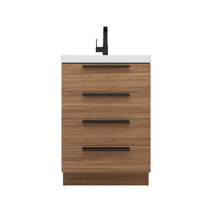 Carla 24" Freestanding Bathroom Vanity with Reinforced Acrylic Integrated Sink Top