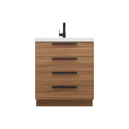 Carla 30" Freestanding Bathroom Vanity with Reinforced Acrylic Integrated Sink Top