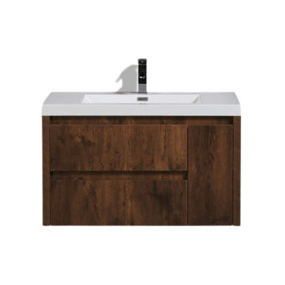 Jade 36" Wall Mounted Bathroom Vanity with Reinforced Acrylic Integrated Sink Top