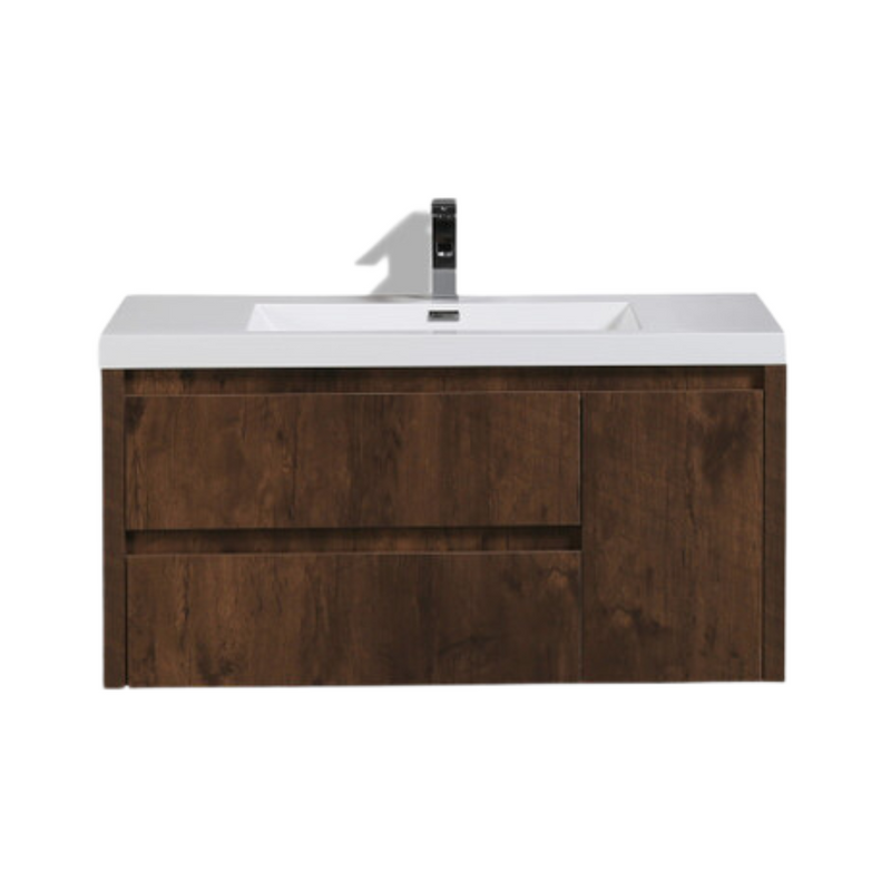 Jade 42" Wall Mounted Bathroom Vanity with Reinforced Acrylic Integrated Sink Top