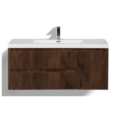Jade 48" Wall Mounted Bathroom Vanity with Reinforced Acrylic Integrated Sink Top