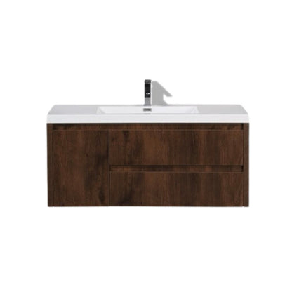 Jade 48" Wall Mounted Bathroom Vanity with Reinforced Acrylic Integrated Sink Top