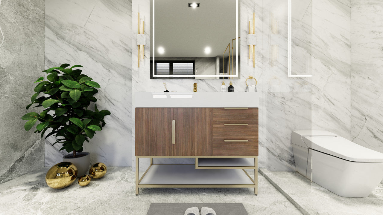 Bethany 42" Freestanding Bathroom Vanity with Reinforced Acrylic Integrated Sink Top