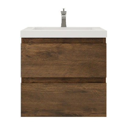 Bohemia Lina 24" Wall Mounted Bathroom Vanity with Reinforced Acrylic Integrated Sink Top