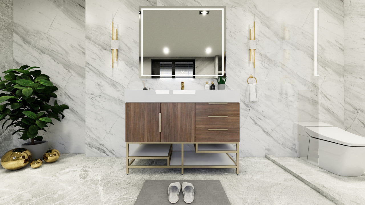 Bethany 48" Freestanding Bathroom Vanity with Reinforced Acrylic Integrated Sink Top
