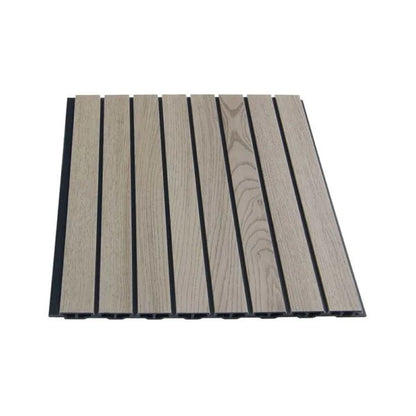 Two-Tone Flat Slatted WPC Interior Decorative Wall Panel