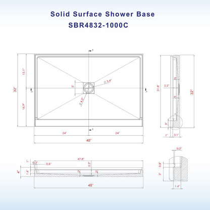 Heartland Solid Surface Shower Base Pan