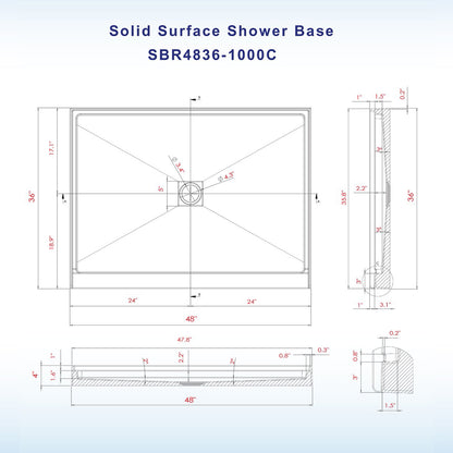 Heartland Solid Surface Shower Base Pan