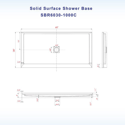 Heartland Solid Surface Shower Base Pan