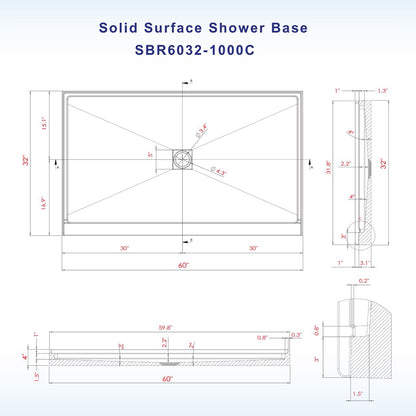 Heartland Solid Surface Shower Base Pan