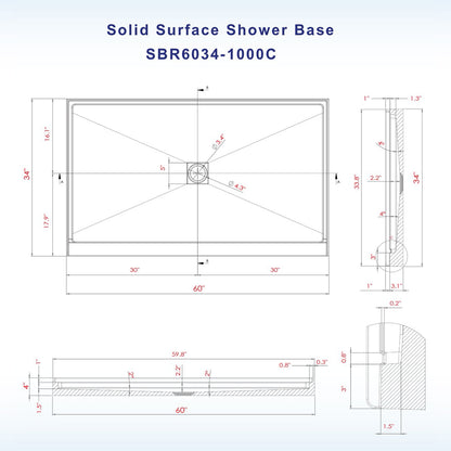 Heartland Solid Surface Shower Base Pan