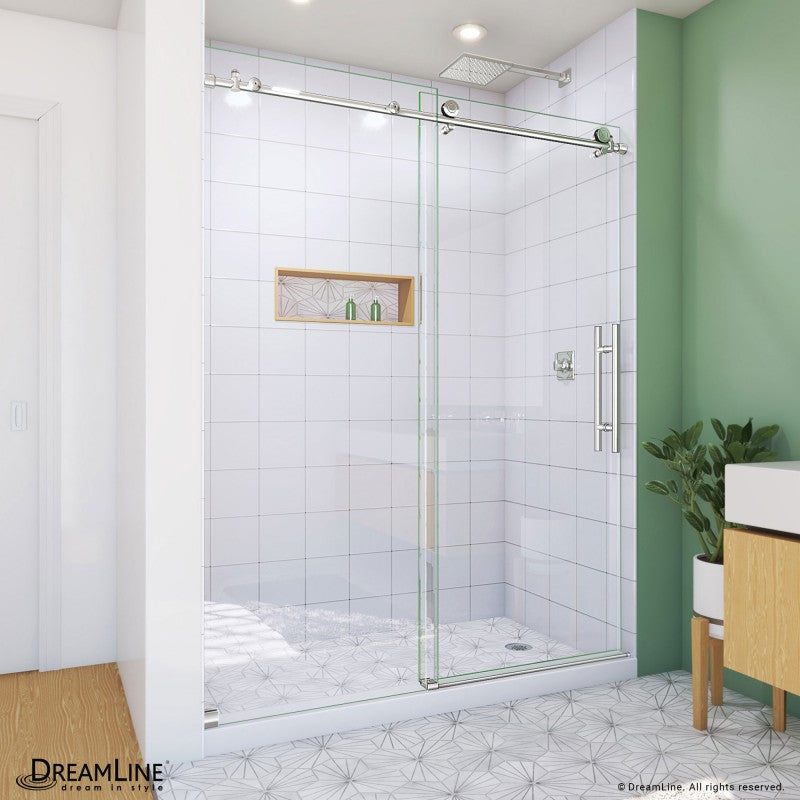 Enigma-X Frameless Single Sliding Shower Door and Double Sided Handle