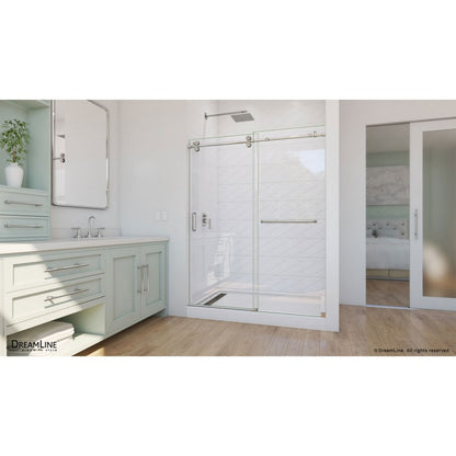 Enigma-CXO Frameless Single Sliding Shower Door with Towel Bar