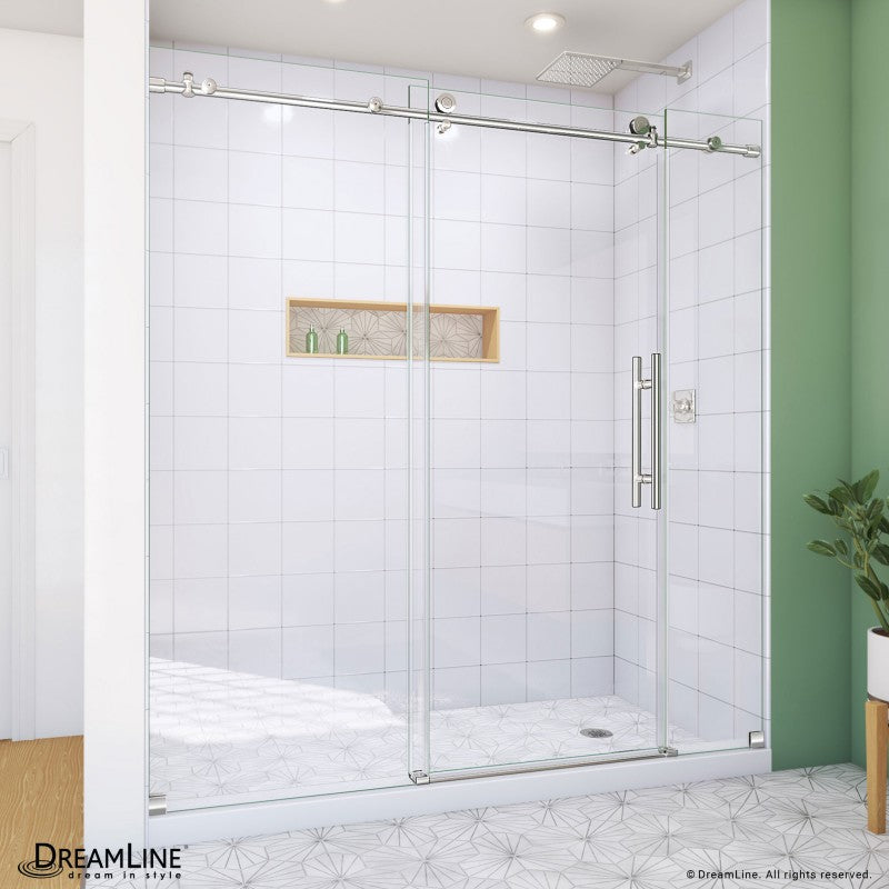Enigma-X Frameless Single Sliding Shower Door and Double Sided Handle