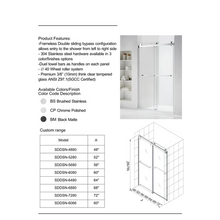 Load image into Gallery viewer, Anahita Frameless Double Sliding Glass Shower Door
