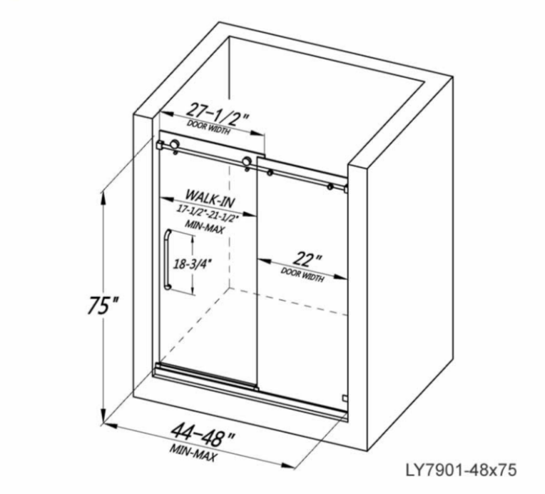 Freja Frameless Single Sliding Shower Door