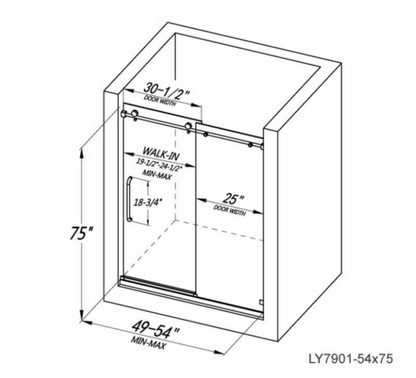 Freja Frameless Single Sliding Shower Door