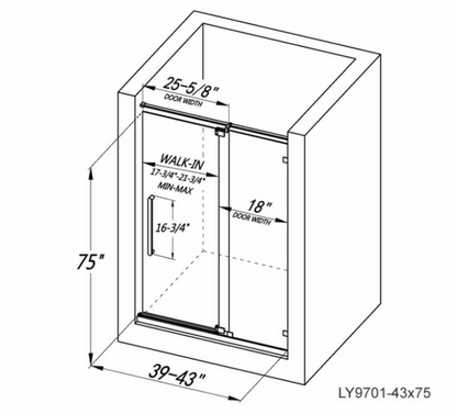 Castor Frameless Pivot Shower Door