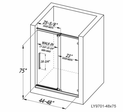 Castor Frameless Pivot Shower Door