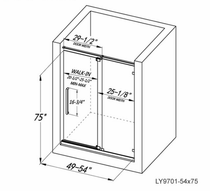 Castor Frameless Pivot Shower Door