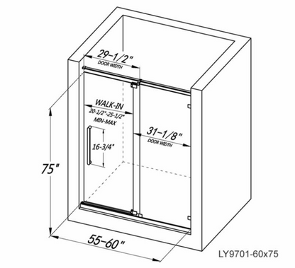 Castor Frameless Pivot Shower Door