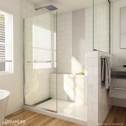 Linea Frameless Stationary Shower Panel with Towel Bar