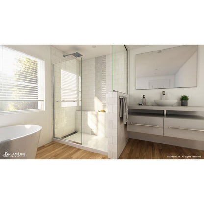 Linea Frameless Stationary Shower Panel with Towel Bar