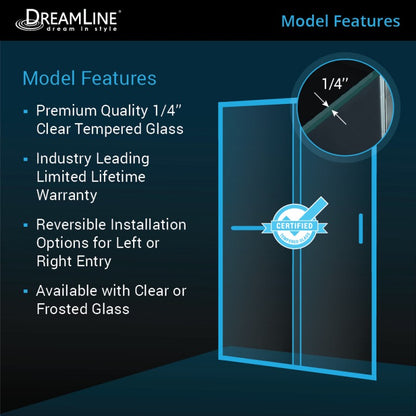 Infinity-Z Semi-Frameless Single Sliding Shower Door
