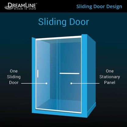 Infinity-Z Semi-Frameless Single Sliding Shower Door