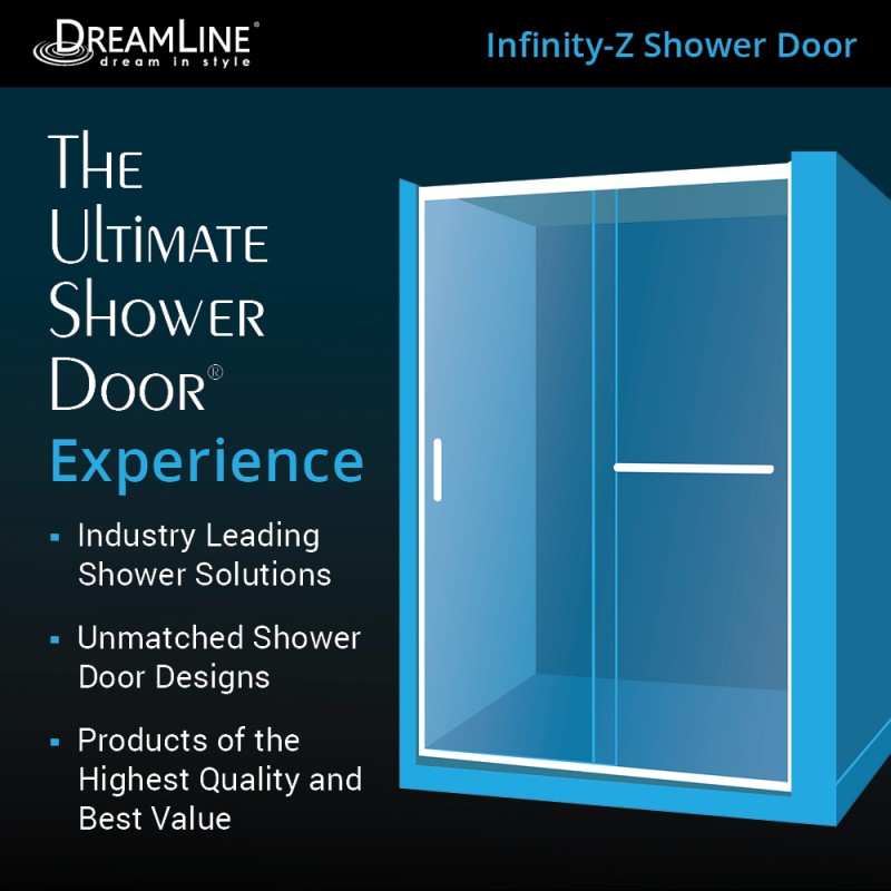 Infinity-Z Semi-Frameless Single Sliding Shower Door