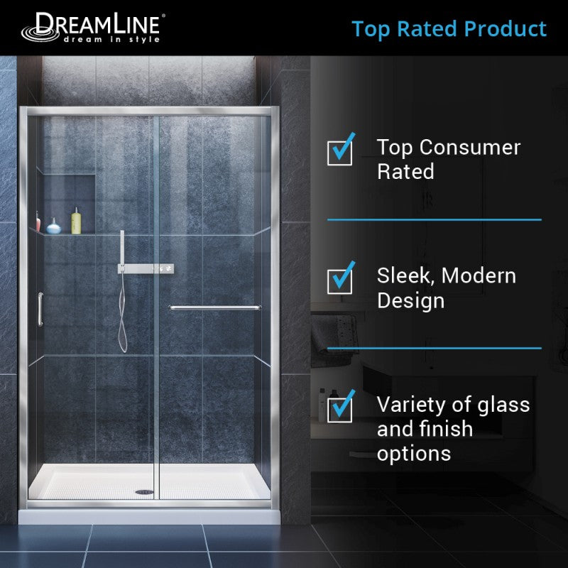 Infinity-Z Semi-Frameless Single Sliding Shower Door