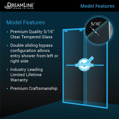 Encore Semi-Frameless Double Sliding Shower Door