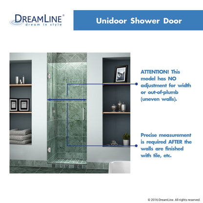 Unidoor Frameless Hinged Shower Door