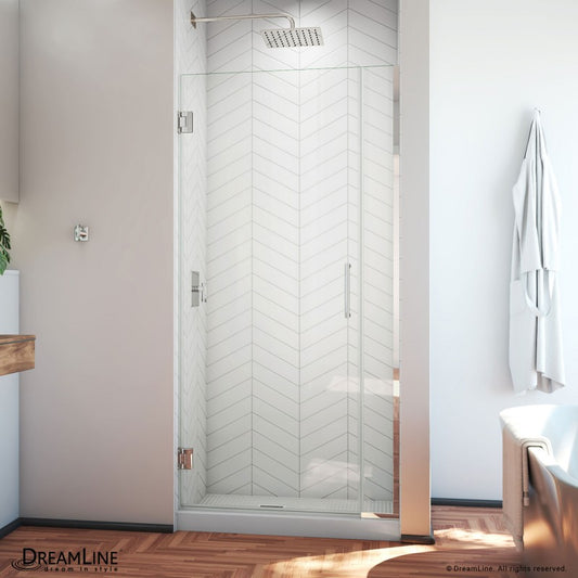Unidoor Plus Frameless Hinged Shower Door (29"W to 40"W)