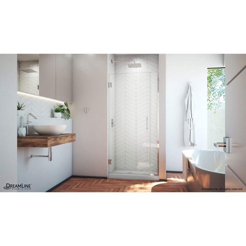 Unidoor Plus Frameless Hinged Shower Door (29"W to 40"W)