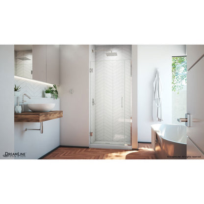 Unidoor Plus Frameless Hinged Shower Door (29"W to 40"W)