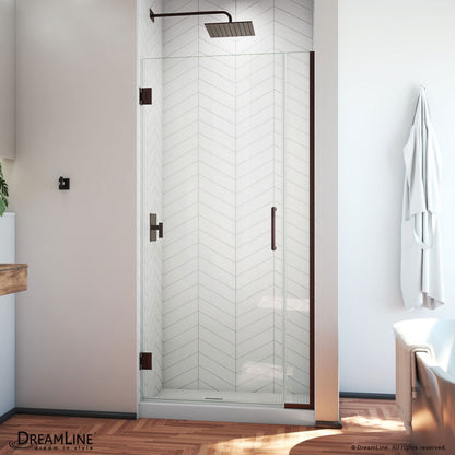 Unidoor Plus Frameless Hinged Shower Door (29"W to 40"W)