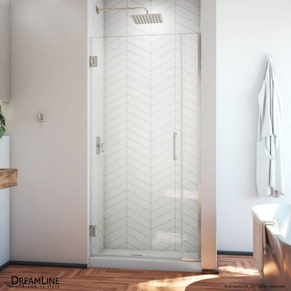 Unidoor Plus Frameless Hinged Shower Door (29"W to 40"W)