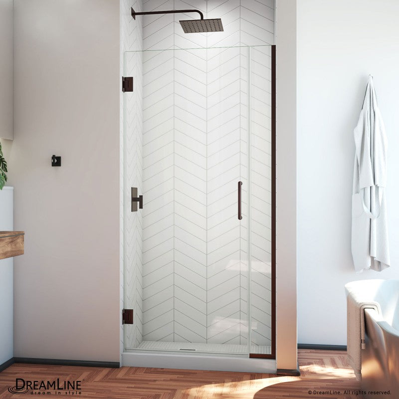 Unidoor Plus Frameless Hinged Shower Door (29"W to 40"W)