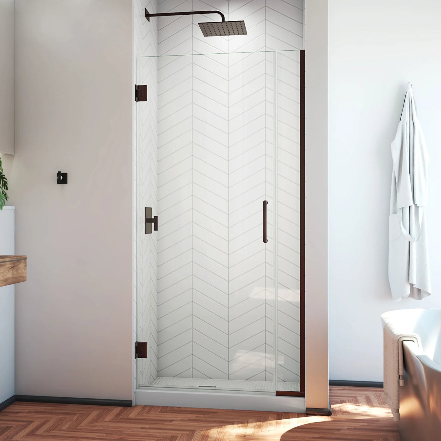 Unidoor Plus Frameless Hinged Shower Door (29"W to 40"W)