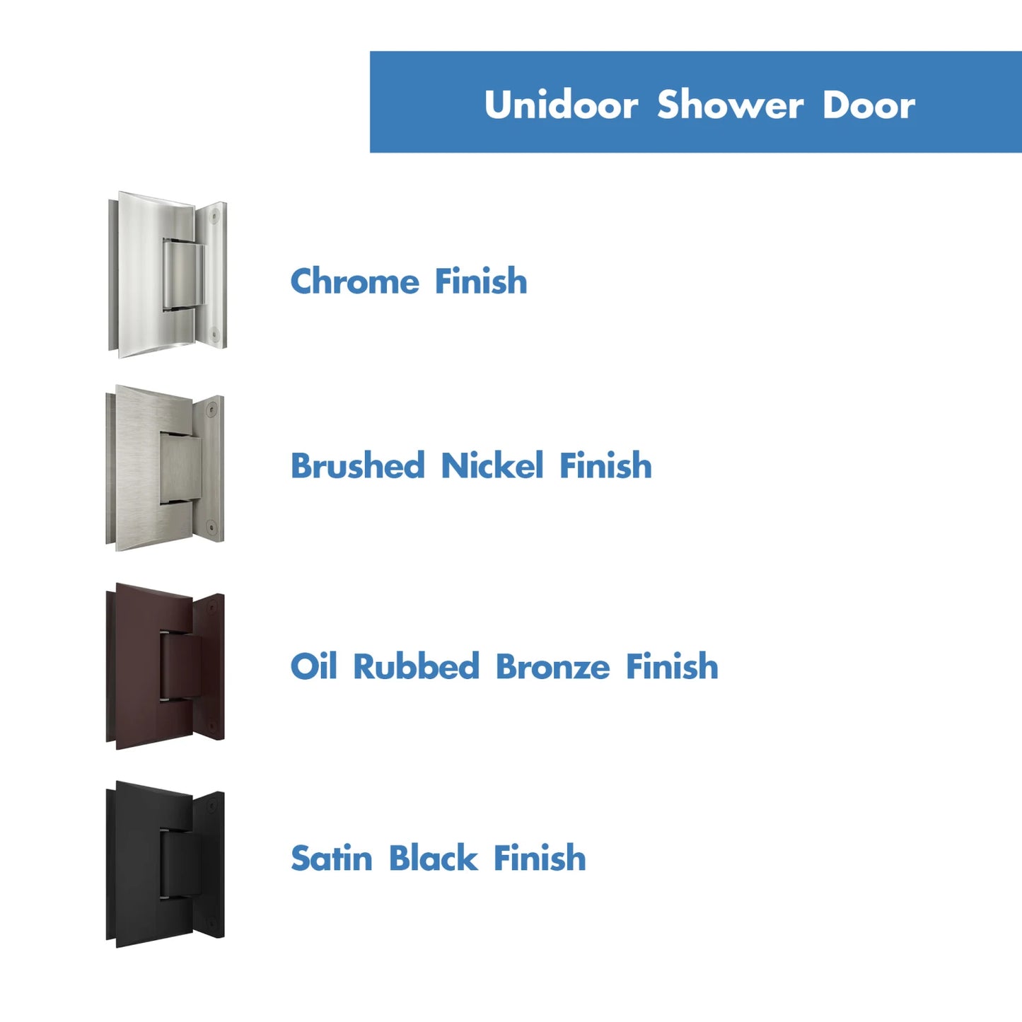 Unidoor Plus Frameless Hinged Shower Door (40"W to 50"W)