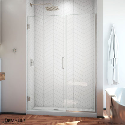 Unidoor Plus Frameless Hinged Shower Door (40"W to 50"W)