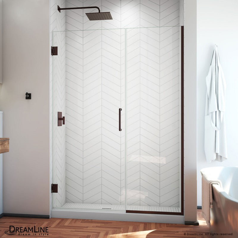 Unidoor Plus Frameless Hinged Shower Door (40"W to 50"W)