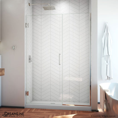 Unidoor Plus Frameless Hinged Shower Door (40"W to 50"W)